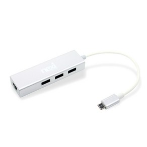 넥시 USB 3.0 허브 3포트 기가비트 유선 랜카드 NX-UH3P1L, 화이트, 1개