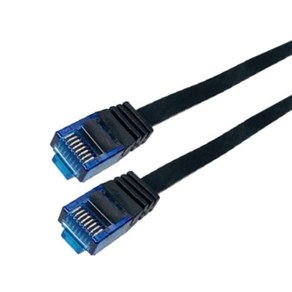 랜스타 CAT.7 UTP 평면 랜케이블 블루콘넥터 DIRECT 10m, BLACK, 1개