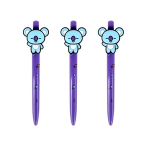 라인프렌즈 BT21 피규어젤펜 0.5mm, 코야, 3개