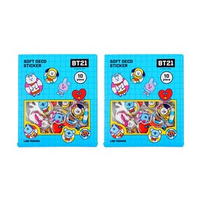 BT21 엠보플레이크 스티커, 썸머, 2개