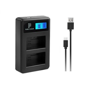 퓨어클리어 캐논 NB-10L LCD 듀얼 USB 호환충전기, JND-PURECLEAR-TWO