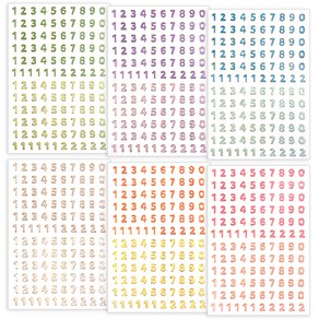 리훈 금테 숫자 리무버블스티커 6종 세트, 혼합색상, 1세트