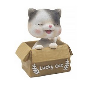 블럭마트 차량용 고양이 흔들인형, type1, 9 x 6 x 5 cm, 1개