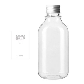 실버캡 투명 페트병 ARB300 + 병라벨 스티커 심플한글콜드브루S 세트, 300ml, 10세트