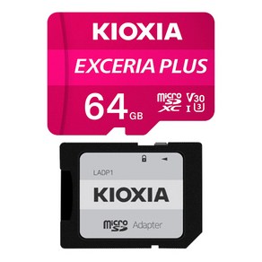 키오시아 EXCERIA PLUS HC UHS-I micoSD 메모리카드 + SD 어댑터 세트, 64GB, 1개