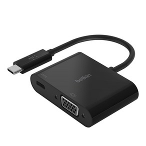 벨킨 USB-C to VGA + USB-C 충전 60W PD HD 디스플레이 듀얼 젠더 AVC001