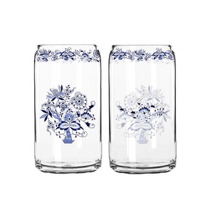 마쯔오카 국산 쯔비벨무스터 캔맥주 글라스 500ml, 윗지름 6.5cm x 밑지름 7.5cm x 높이 13.4cm, 2개