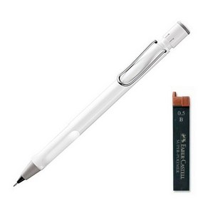 LAMY 사파리 샤프 샤이니화이트 + 샤프심 랜덤발송 세트, 0.5mm, 1세트