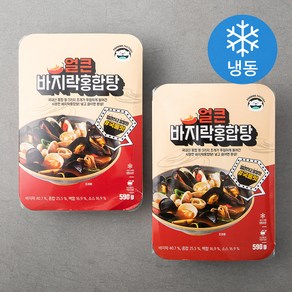 푸딩팩토리 푸딩포차 얼큰 바지락홍합탕 (냉동), 590g, 2개