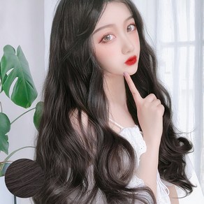 하이유니 웨이브 펌 붙임머리 헤어피스 60cm, 네츄럴블랙, 3개