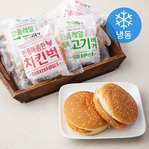 한끼의품격 레알 불고기 버거180g x 3팩 + 매콤한 치킨벅 160g x 3팩 (냉동)