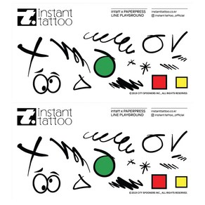인스턴트타투 라인 플레이그라운드, 혼합색상, 2개