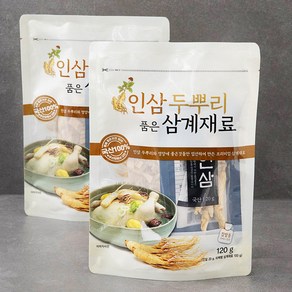 산들 인삼 두뿌리 품은 삼계재료, 120g, 2개