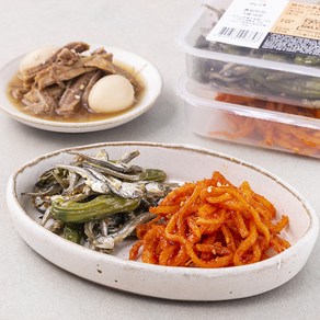 남도애꽃 혼밥반찬 꽈리고추 멸치볶음 100g + 진미채볶음 90g + 소고기 메추리알 장조림 150g 세트