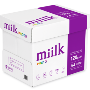 miilk 한국제지 밀크포토 복사용지 컬러프린터전용지 120g A4 210 x 297 mm