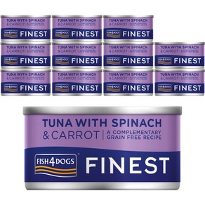 피쉬포독 스피니치 캐롯 강아지 간식캔, 참치 + 스피니치 + 캐롯 혼합맛, 85g, 12개
