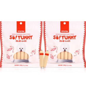 비타파우 강아지 쏘야미 미니봉 소시지, 혼합맛(연어/크릴), 238g, 2개