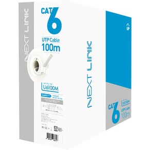 넥스트링크 다이렉트 UTP CAT 6 기가 랜케이블 100m CP-1549, 혼합색상, 1개