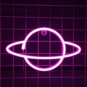 마켓피아 LED 인테리어 네온 무드등, 06 행성 핑크