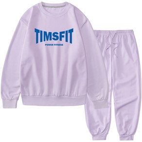 TIMSFIT 남녀공용 빅사이즈 피트니스 빅로고 맨투맨 조거팬츠 셋업