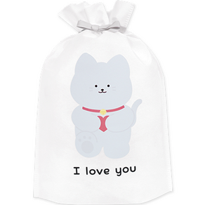 도나앤데코 회색고양이의 사랑해요 선물 포장 주머니 부직포백 3호 26 x 36 cm, 003 걷는 고양이, 5개