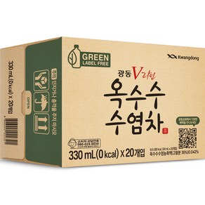 광동옥수수수염차 그린 무라벨, 330ml, 20개