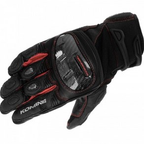 KOMINE PROTECT LEATHER M GLOVES GUREN 양손 세트 GK-1933, BLACK + RED