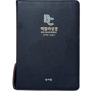 빅컬러 성경 블루블랙 PU(개역개정/새찬송가/대/색인/지퍼)