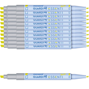 모나미 가디플러스 에센티 트윈 형광펜, 노랑, 12개
