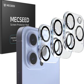 MECSEED 3CX 빛번짐방지 카메라 렌즈 풀커버 강화유리 휴대폰 액정보호필름 3p