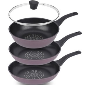 키친아트 프리미엄 파스텔 프라이팬 세트 4개, 혼합색상, 프라이팬 26cm(2p) + 궁중팬 26cm + 유리뚜껑 26cm, 1세트