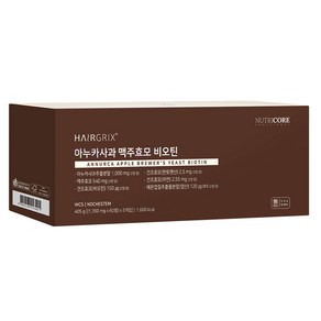 뉴트리코어 헤어그릭스 아누카사과 맥주효모 비오틴 81g, 60정, 5개