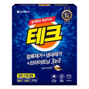 테크 3in1 분말세제 본품, 4kg, 1개