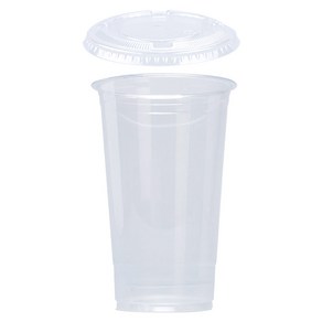 동아팩키지 투명 PET 아이스컵 590ml + 평뚜껑 세트, 100세트
