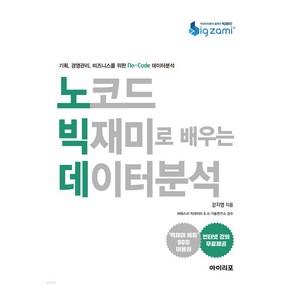 노코드 빅재미로 배우는 데이터분석:기획 경영관리 비즈니스를 위한 No-Code 데이터분석, 아이리포, 노코드 빅재미로 배우는 데이터분석, 강지영(저), 강지영