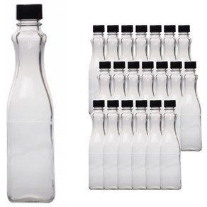 서울패키지 오일 간장 식초 오일병 사각 블랙캡 300, 300ml, 20개