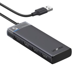 유그린 프리미엄 USB 3.0 고속 멀티 허브 CM653, 블랙, 1개