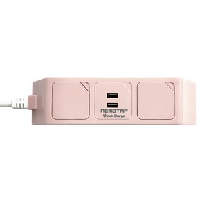 네모탭 A타입 고속충전 일반 멀티탭 2구 SY-NA2 USB QC, 3m, 크림피치, 1개