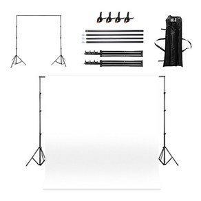 대한 스튜디오 인스타 감성 촬영 스탠드 280 x 200 cm + 배경천 2.4 x 3 m 세트, 01 퓨어 화이트, 1세트