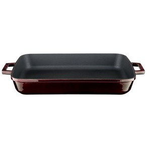라바 직사각 주물팬 26 x 40 cm 마졸리카레드 가지색, 1개, 40cm