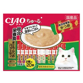 이나바 고양이 츄르 버라이어티 종합영양식 40p, 혼합맛(참치 / 가다랑어), 560g, 1개