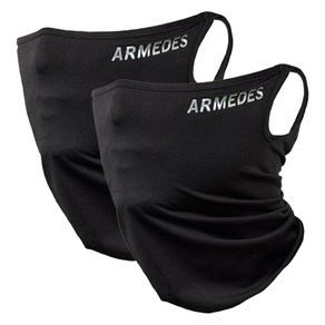 아르메데스 자외선차단 사계절 기능성 귀걸이 스포츠 마스크 AR-21, 블랙, 2개
