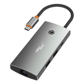 랜스타 6 in 1 C타입 HDMI ON / OFF 기능 멀티 맥북허브 LS-U61MH, 그레이, 1개