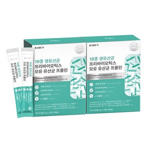 건강한약속바른 19종 생유산균 프리바이오틱스 모유 유산균 프롤린 30p, 60g, 2개