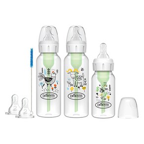 닥터브라운 유아용 내로우 PP 젖병 120ml + 젖병 250ml 2p + 2단계 젖꼭지 2p 출산 선물세트, 화이트, 1세트