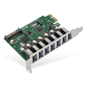 랜스타 PCI-E USB 3.0 7포트 확장 카드 허브 LS-PCIE-EX307, 1개, 1개