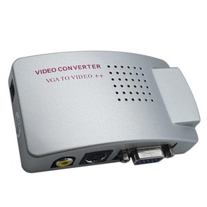 랜스타 VGA to Video 엔코더 SVHS / RCA to VGA(RGB) 출력 실버, 1개, LS-ENC