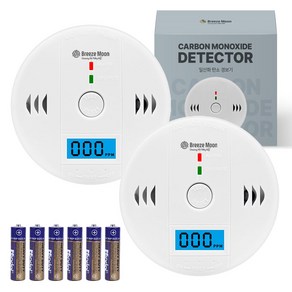 브리즈문 일산화탄소 경보기 감지기 캠핑용 가정용 측정기 + 배터리 세트
