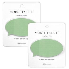 플레픽 모이스트 토크잇 점착 메모지, 15 라운드 그린, 1개입, 2개