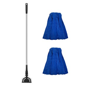 칼트 스텐마포대 블랙 134cm+극세사 마포걸레 270g 2개, 블랙 + 블루, 1세트